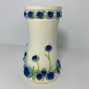 DD CHRYSANTHEMUM BLOOM Vase Blue 3D Flower 6”